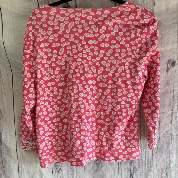 Lilly Pulitzer Pink Heart Patterned Love Valentines Day Blouse Large - Picture 8 of 8